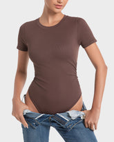 Body de Manga Corta y Cuello Redondo Sin Costuras